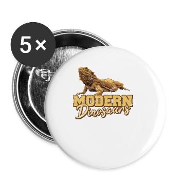 Modern Dinosaurs Bearded Dragon Lovers Beardie Lov - Buttons small 1''/25 mm (5-pack) - white - Front