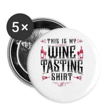 Sommelier Wine Drinking Tasting - Buttons klein 25 mm (5er Pack) - Weiß - Vorne