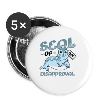 Seal of rejection say no. - Buttons small 1''/25 mm (5-pack) - white - Front