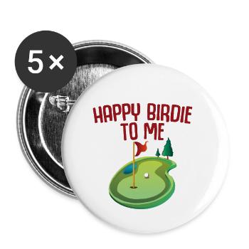 Happy Birdie To Me 2 - Lot de 5 petits badges (25 mm) - blanc - Devant