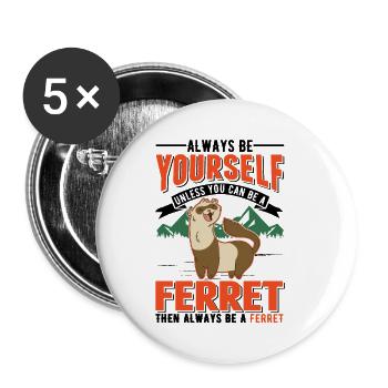 Frettchen Liebhaber Ferret Geschenk - Buttons klein 25 mm (5er Pack) - Weiß - Vorne