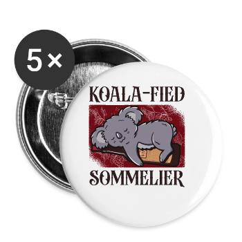 Sommelier Wine Drinking Tasting - Buttons klein 25 mm (5er Pack) - Weiß - Vorne