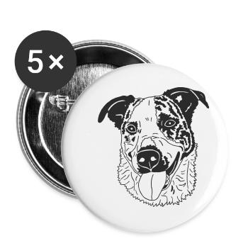 Basenji Mix - Buttons klein 25 mm (5er Pack) - Weiß - Vorne