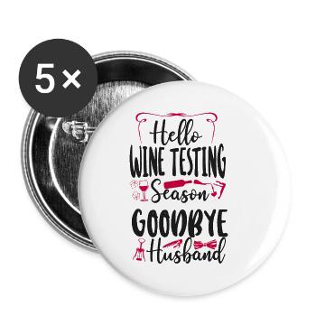 Dégustation de vin de sommelier - Lot de 5 petits badges (25 mm) - blanc - Devant