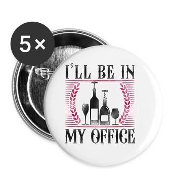 Dégustation de vin de sommelier - Lot de 5 petits badges (25 mm) - blanc - Devant