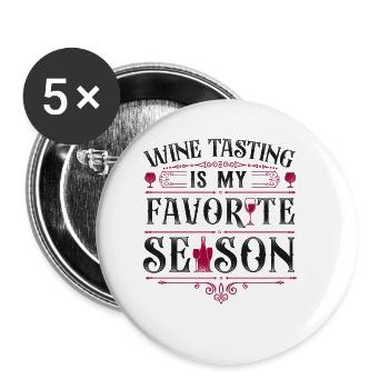 Dégustation de vin de sommelier - Lot de 5 petits badges (25 mm) - blanc - Devant