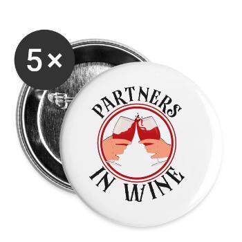 Dégustation de vin de sommelier - Lot de 5 petits badges (25 mm) - blanc - Devant