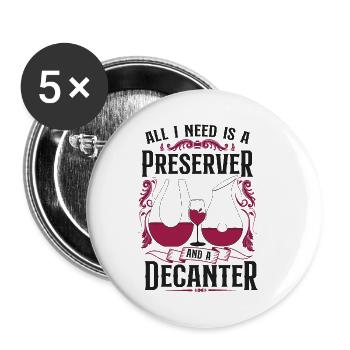 Dégustation de vin de sommelier - Lot de 5 petits badges (25 mm) - blanc - Devant