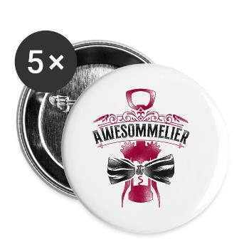 Dégustation de vin de sommelier - Lot de 5 petits badges (25 mm) - blanc - Devant