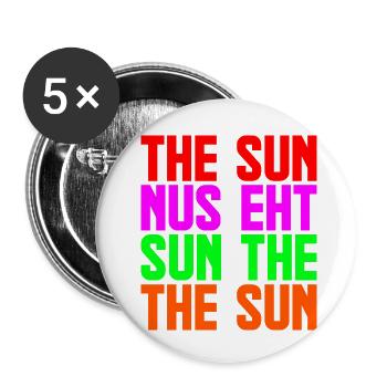 Le soleil - Lot de 5 petits badges (25 mm) - blanc - Devant