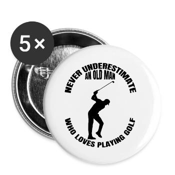 Golf Spruch Golfball Golfspielerin Golfschläger - Buttons klein 25 mm (5er Pack) - Weiß - Vorne