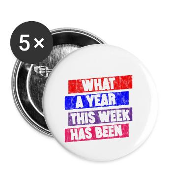 Quelle année cette semaine a été 3 - Lot de 5 petits badges (25 mm) - blanc - Devant