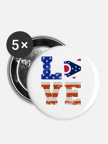 Ohio bewohner geschenk - Buttons klein 25 mm (5er Pack) - Weiß