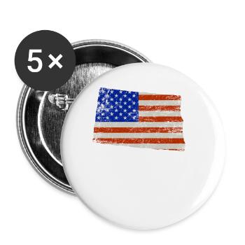 North Dakota Home Pride Usa flag gift - Buttons small 1''/25 mm (5-pack) - white - Front