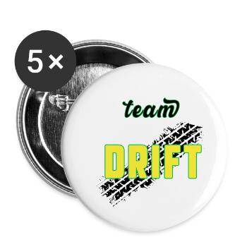 Team DRIFT - Lot de 5 petits badges (25 mm) - blanc - Devant