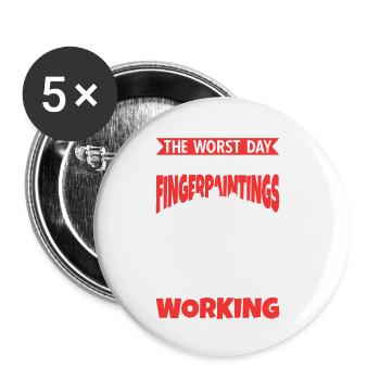 Finger painting - Buttons small 1''/25 mm (5-pack) - white - Front