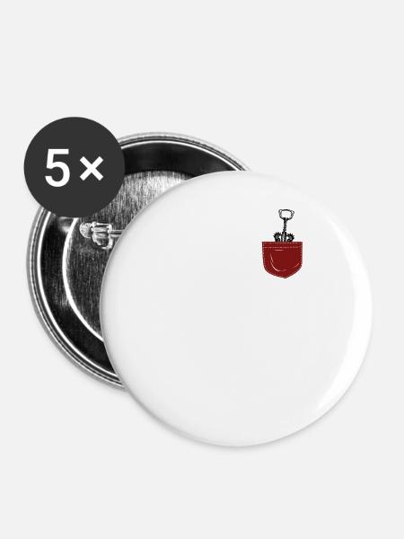 Sommelier Wine Drinking Tasting - Buttons klein 25 mm (5er Pack) - Weiß