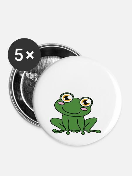 Frösche Vor Daten - Buttons klein 25 mm (5er Pack) - Weiß