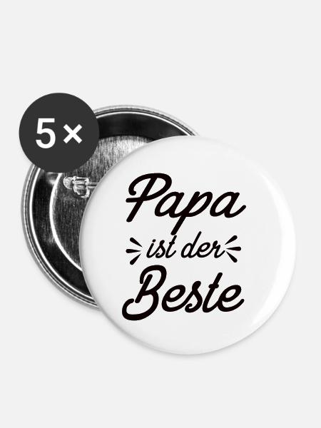 Papa Ist Der Beste - Buttons klein 25 mm (5er Pack) - Weiß