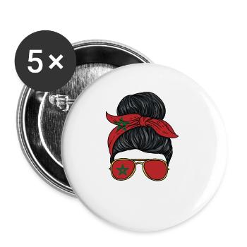 Morroco Girl - Buttons klein 25 mm (5er Pack) - Weiß - Vorne