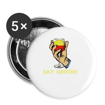Day Dinking - Lustiger Pickleball Player Paddleball - Buttons klein 25 mm (5er Pack) - Weiß - Vorne