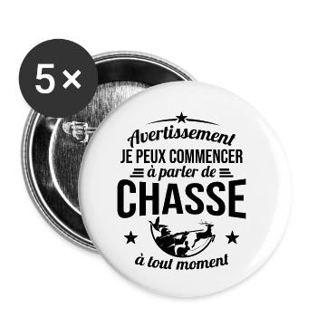 Je Peux Commencer À Parler De Chasse À Tout Moment - Lot de 5 petits badges (25 mm) - blanc - Devant