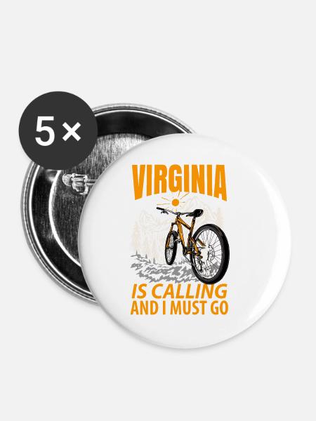 Virginia Abenteurer Geschenk - Buttons klein 25 mm (5er Pack) - Weiß