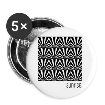 sunrise Muster, hipster, black&white logo, cool - Buttons klein 25 mm (5er Pack) - Weiß - Vorne