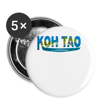 Koh Tao -Island Paradise - Holidays - Diving - Buttons small 1''/25 mm (5-pack) - white - Front