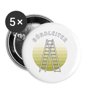 BÜROLEITER - Buttons klein 25 mm (5er Pack) - Weiß - Vorne