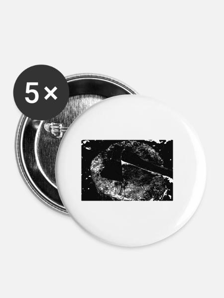 Axtwerfen - Buttons klein 25 mm (5er Pack) - Weiß