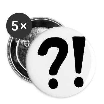 Fragezeichen | Ausrufezeichen | Symbol | Verwirrt - Buttons klein 25 mm (5er Pack) - Weiß - Vorne