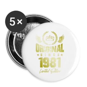 1981 limited edition - Buttons small 1''/25 mm (5-pack) - white - Front