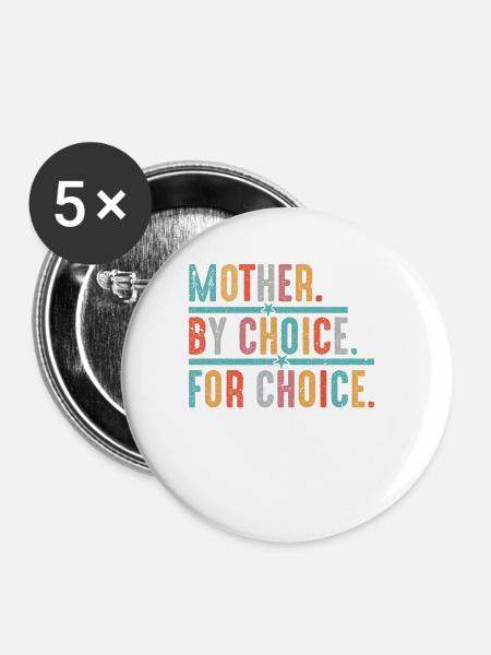 Mutter nach Wahl - Buttons klein 25 mm (5er Pack) - Weiß