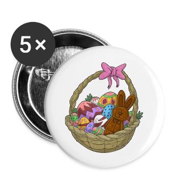 Nid de Pâques - Lot de 5 petits badges (25 mm) - blanc - Devant