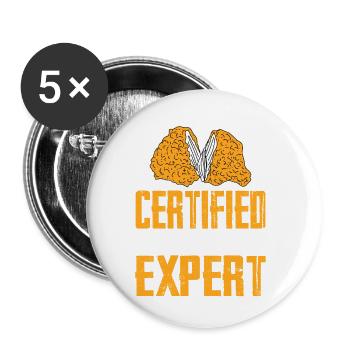 Certified Chicken Nugget Expert 3 - Buttons small 1''/25 mm (5-pack) - white - Front