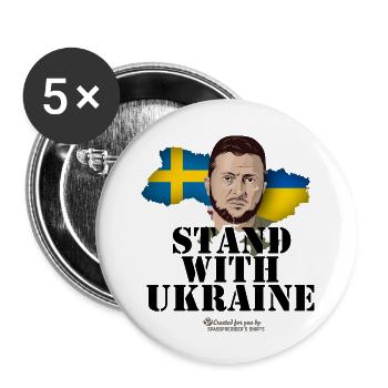 Ukraine Suède - Lot de 5 petits badges (25 mm) - blanc - Devant