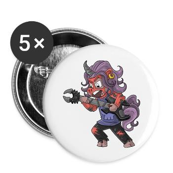 Rock Unicorn / Rocking Unicorn - Buttons small 1''/25 mm (5-pack) - white - Front