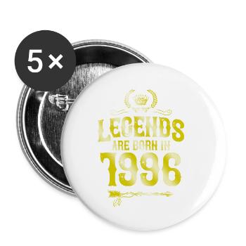 1996 legends born in - Buttons small 1''/25 mm (5-pack) - white - Front