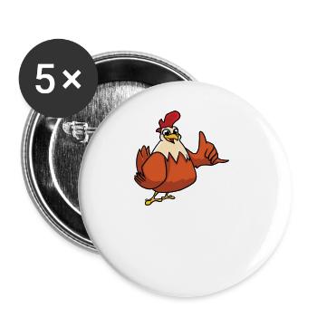 Chicken Mode On - Buttons small 1''/25 mm (5-pack) - white - Front