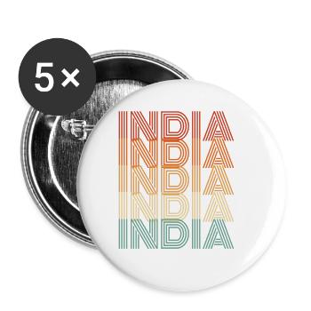 Gift For Residents of India - Buttons small 1''/25 mm (5-pack) - white - Front