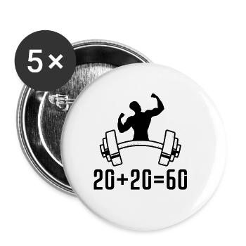 Gym Deadlifts Workout love - ma déroute de fitness de passe-temps - Lot de 5 petits badges (25 mm) - blanc - Devant