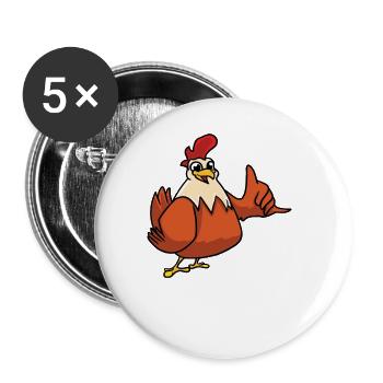 Ich Möchte Ein Huhn Sein - Buttons klein 25 mm (5er Pack) - Weiß - Vorne