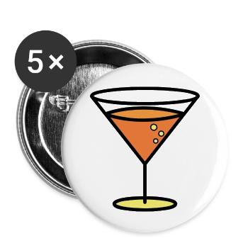 Cocktail - Buttons klein 25 mm (5er Pack) - Weiß - Vorne