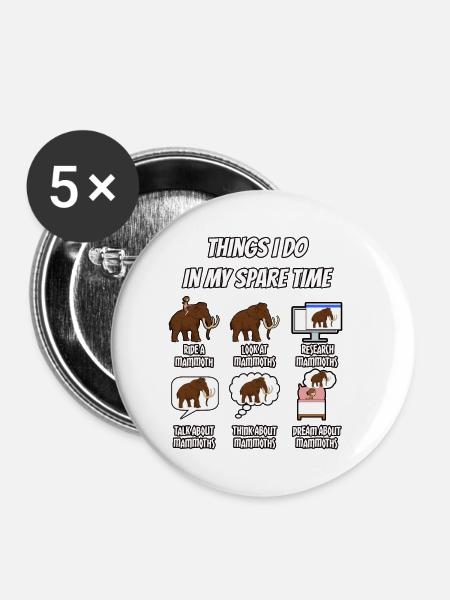 Mammut - Buttons klein 25 mm (5er Pack) - Weiß
