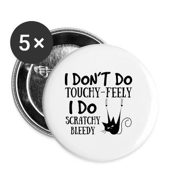 Lustiger Spruch böse Katze ich kratzekinderkitten - Buttons klein 25 mm (5er Pack) - Weiß - Vorne