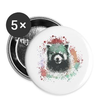 Roter panda ,Graffiti, Malerei,pandabär, bär, bunt - Buttons klein 25 mm (5er Pack) - Weiß - Vorne