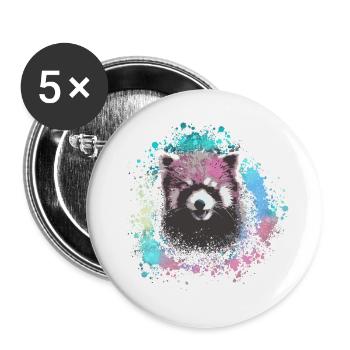 Roter panda ,Graffiti, Malerei,pandabär, bär, bunt - Buttons klein 25 mm (5er Pack) - Weiß - Vorne