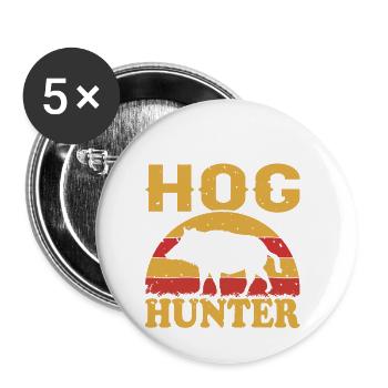 Wild Boar Hunting Hunting Hunter Game Gift - Buttons small 1''/25 mm (5-pack) - white - Front