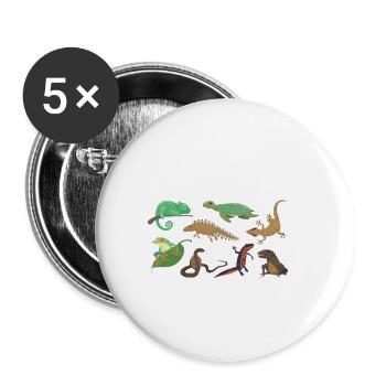Zukünftiger Herpetologe Reptilien Amphibien - Buttons klein 25 mm (5er Pack) - Weiß - Vorne